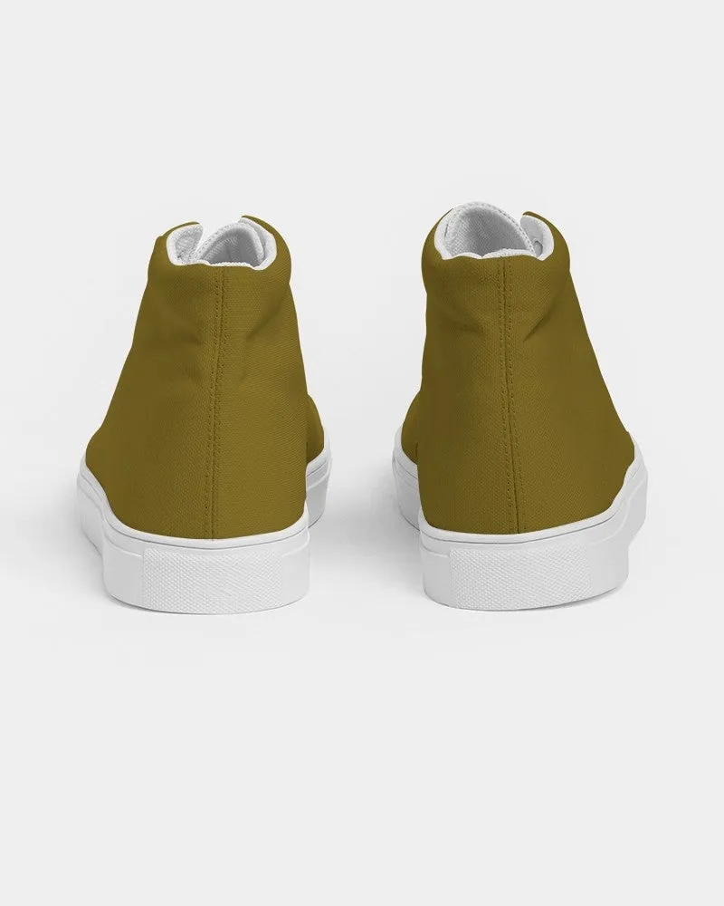 Medium Dark Orange Yellow Men's High-top Canvas Sneakers | Men's | Medium Dark Pure Orange Yellow | C0M25Y100K60