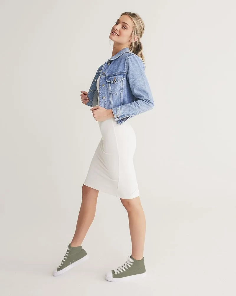 Medium Dark Yellow Women's High-top Canvas Sneakers | Women's | Medium Dark Pale Pastel Yellow | C0M0Y30K60