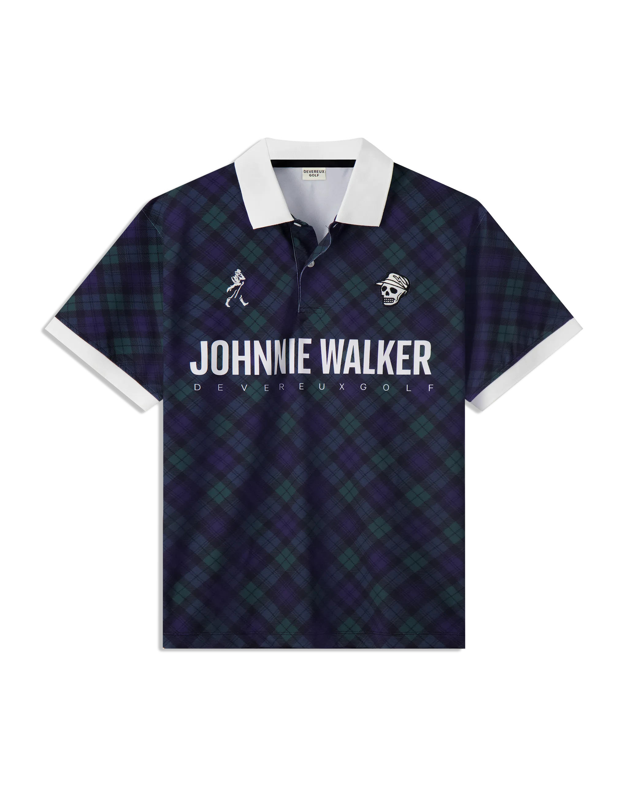 Mens Tartan Polo - Green/Blue