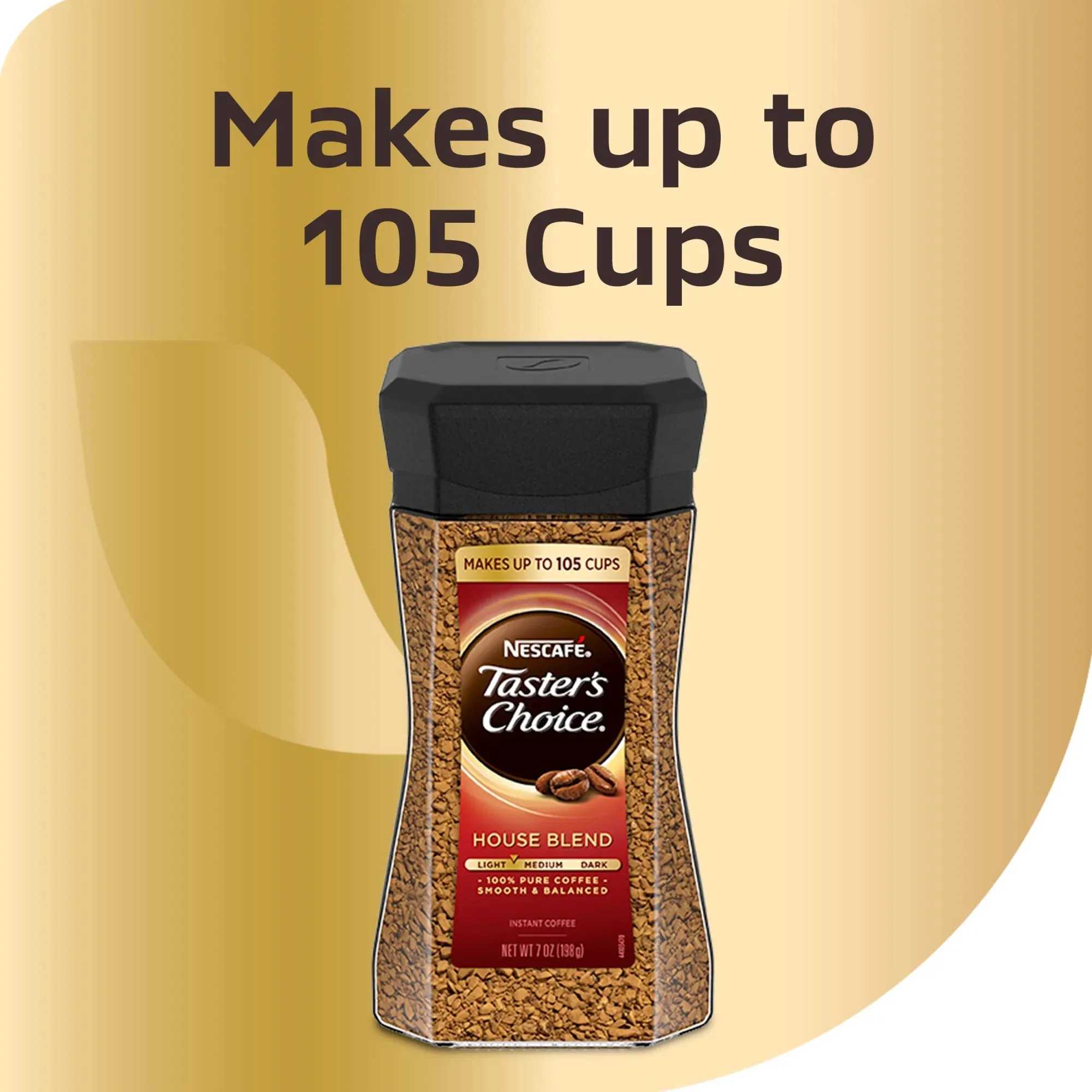 Nescafé Taster's Choice House Blend, Natural Light Medium Roast Instant Coffee, 7 oz