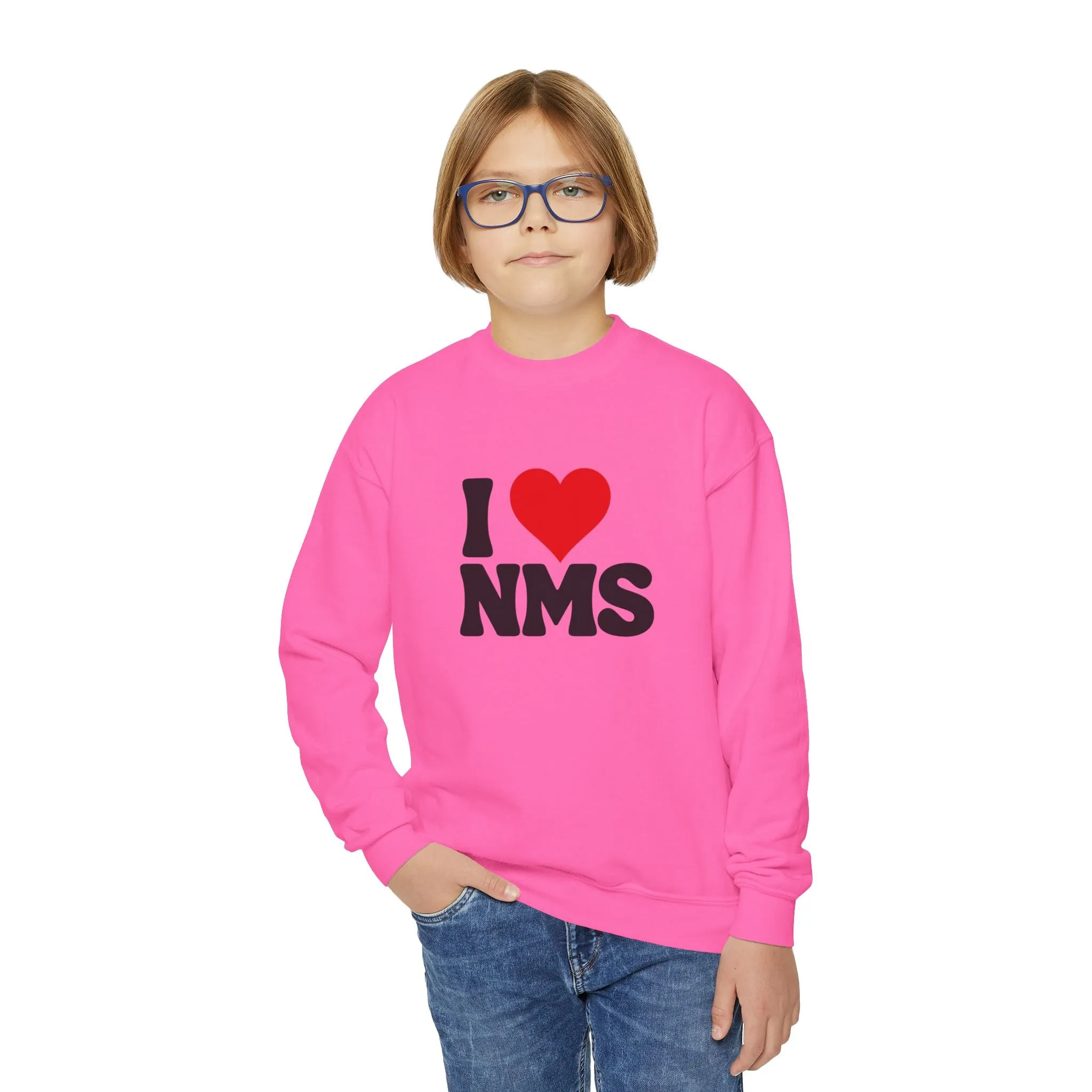 North Mianus I love NMS Youth Crewneck Sweatshirt