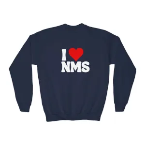 North Mianus I love NMS Youth Crewneck Sweatshirt