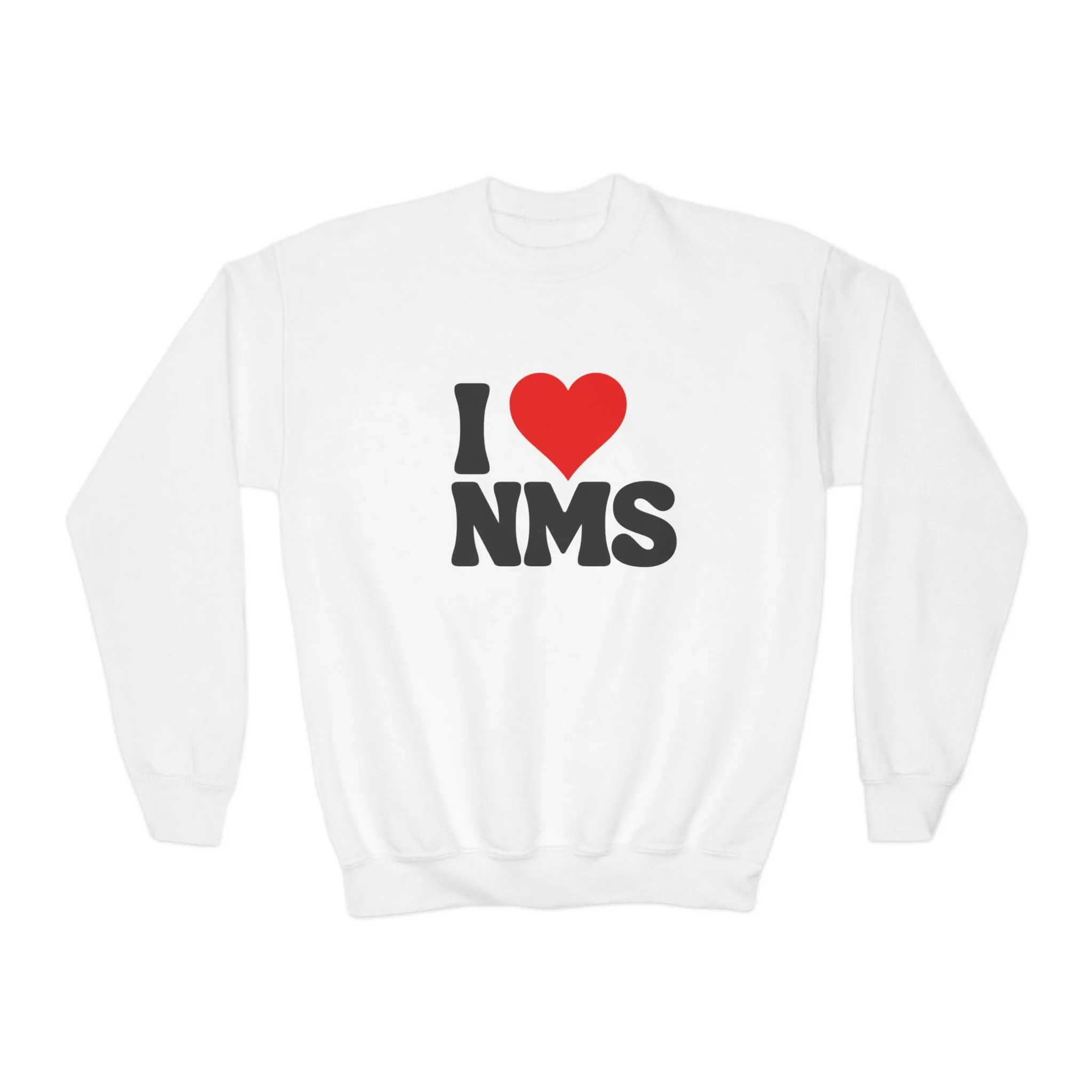 North Mianus I love NMS Youth Crewneck Sweatshirt