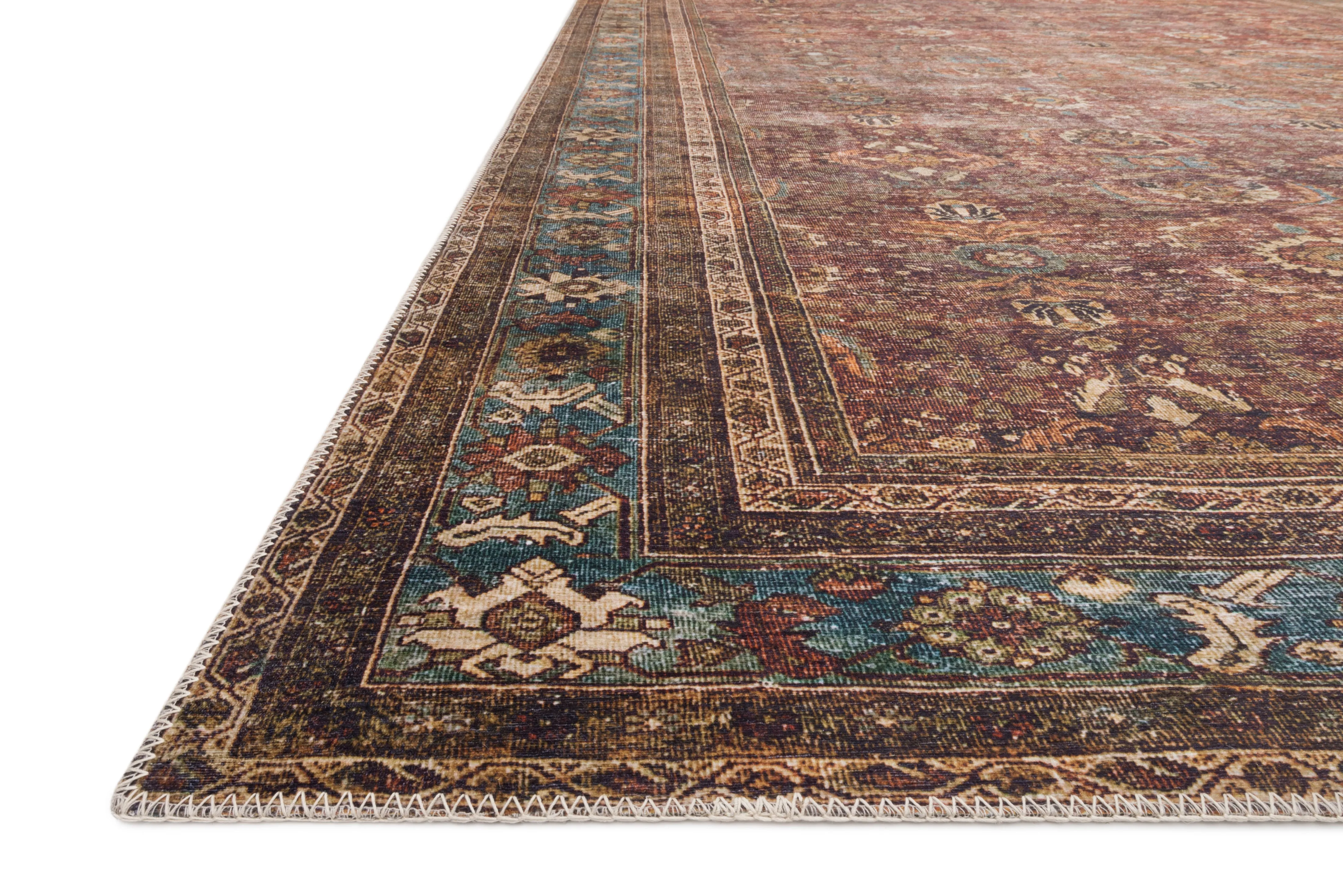 OVERSTOCK RUG - Loloi Layla Brick / Blue Rug - 2' x 5'