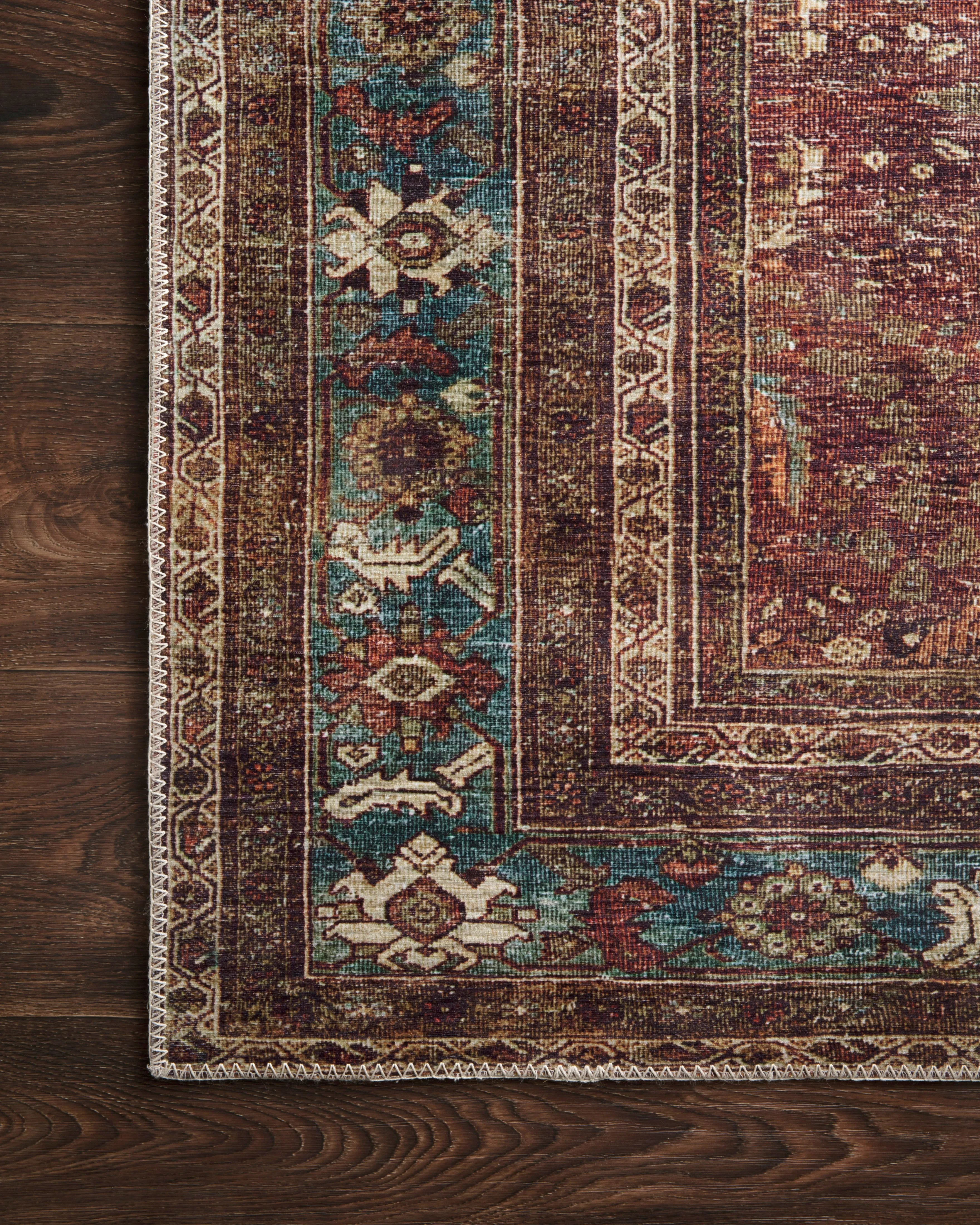 OVERSTOCK RUG - Loloi Layla Brick / Blue Rug - 2' x 5'