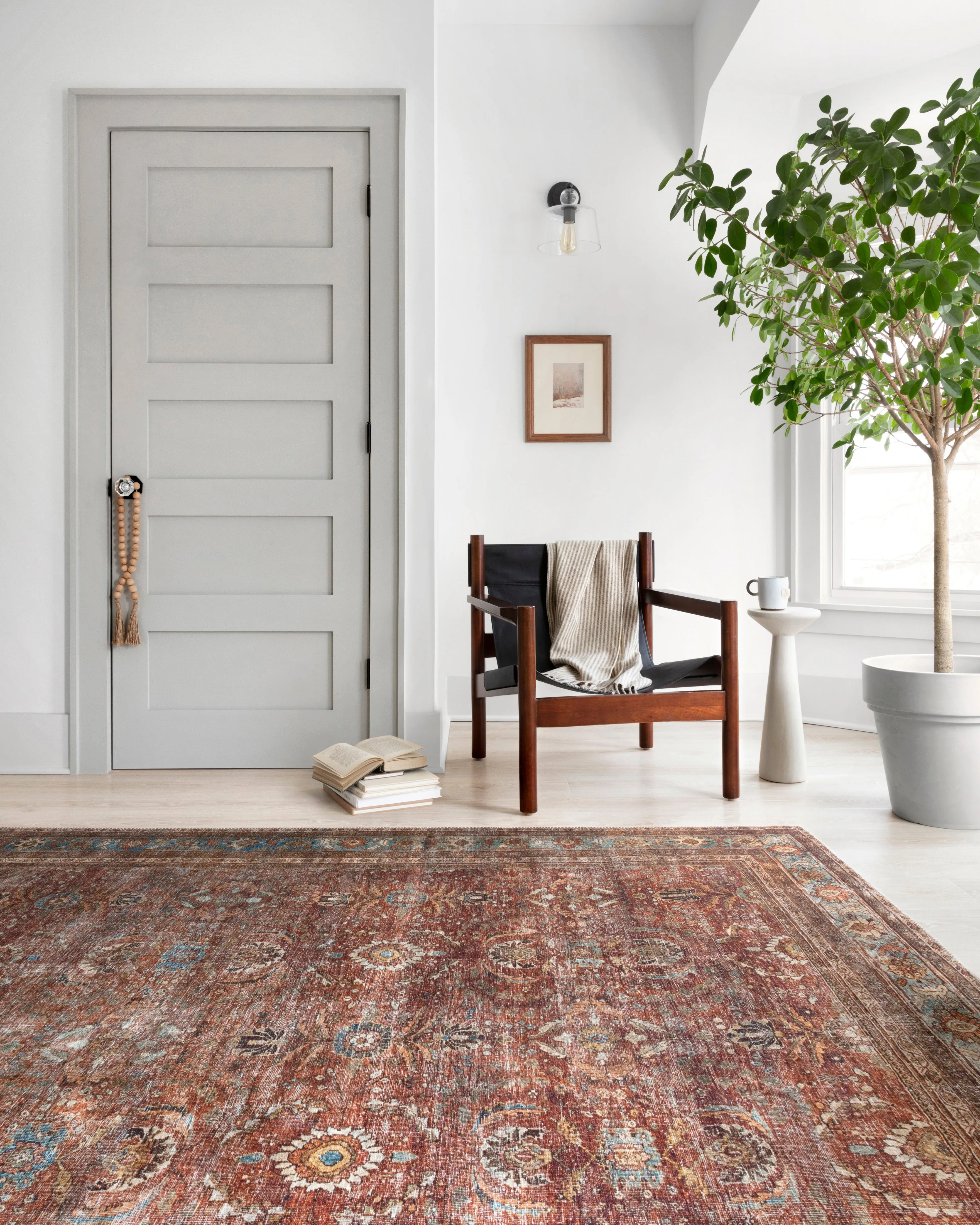 OVERSTOCK RUG - Loloi Layla Brick / Blue Rug - 2' x 5'