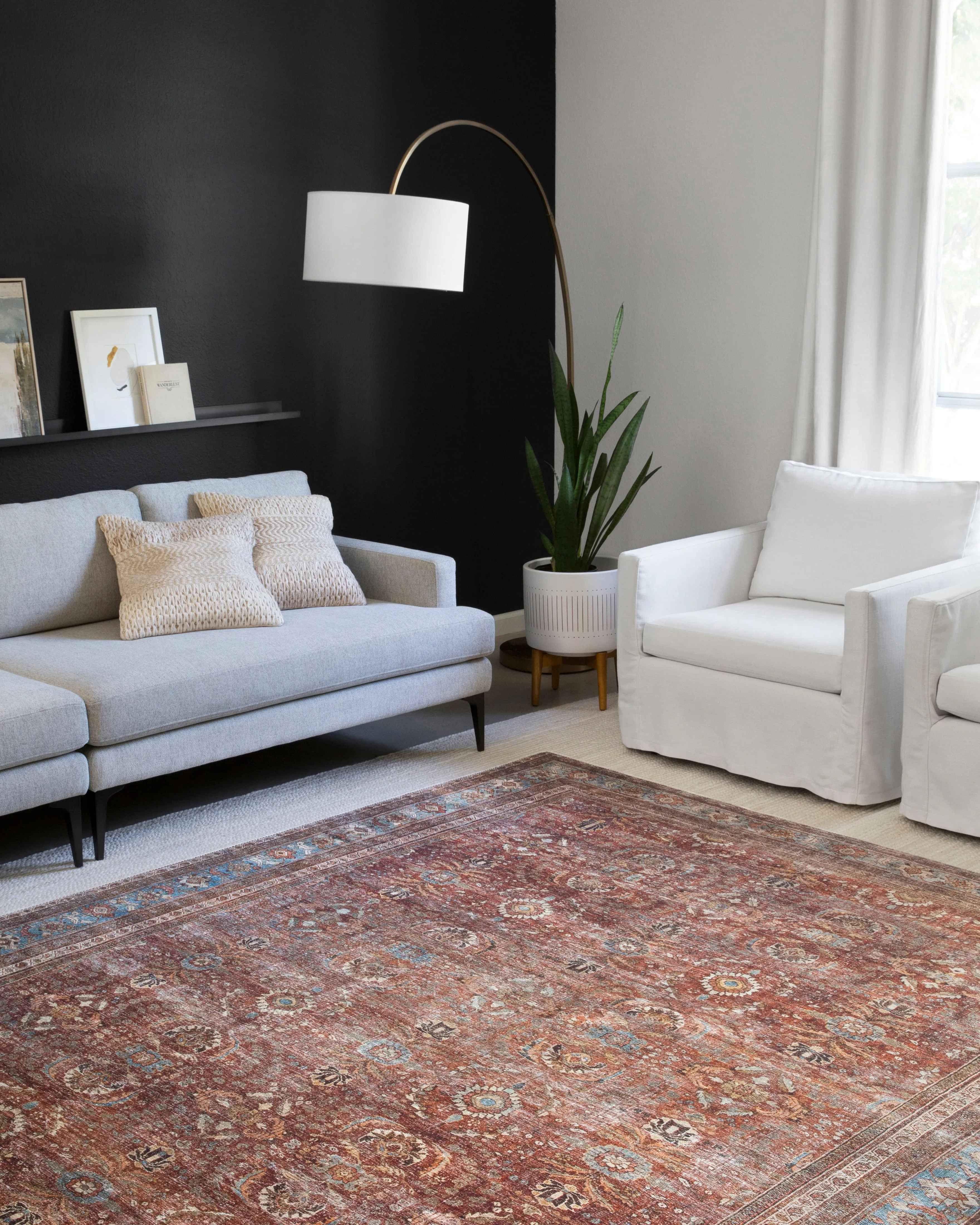 OVERSTOCK RUG - Loloi Layla Brick / Blue Rug - 2' x 5'