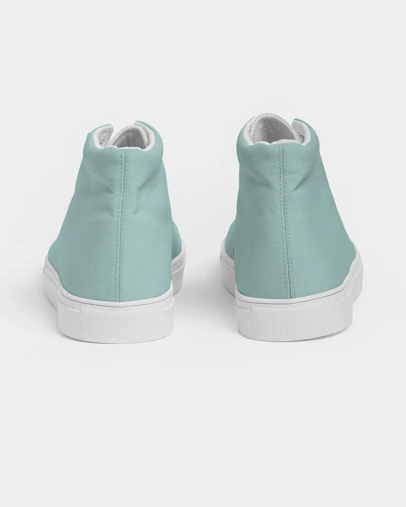Pale Pastel Blue Cool Green Men's High-top Canvas Sneakers | Men's | Bright Pale Pastel Blue Cool Green | C30M0Y15K0