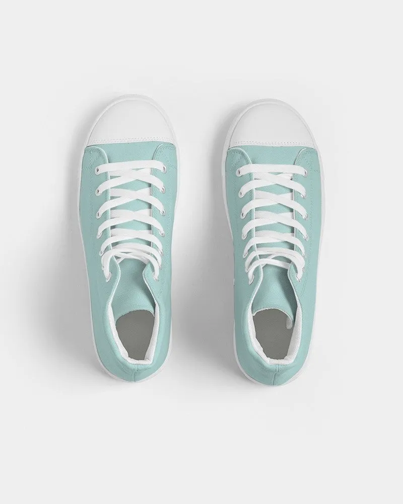 Pale Pastel Blue Cool Green Men's High-top Canvas Sneakers | Men's | Bright Pale Pastel Blue Cool Green | C30M0Y15K0