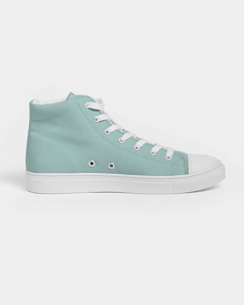 Pale Pastel Blue Cool Green Men's High-top Canvas Sneakers | Men's | Bright Pale Pastel Blue Cool Green | C30M0Y15K0