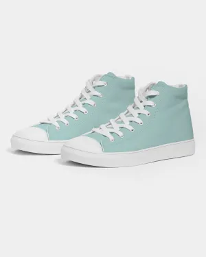 Pale Pastel Blue Cool Green Men's High-top Canvas Sneakers | Men's | Bright Pale Pastel Blue Cool Green | C30M0Y15K0