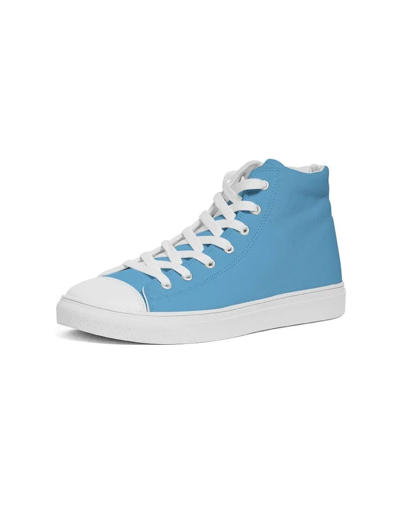 Pastel Cyan Men's High-top Canvas Sneakers | Men's | Bright Pastel Cyan | C60M15Y0K0