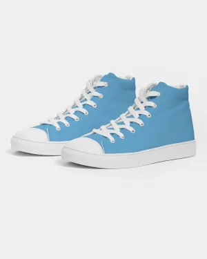 Pastel Cyan Men's High-top Canvas Sneakers | Men's | Bright Pastel Cyan | C60M15Y0K0