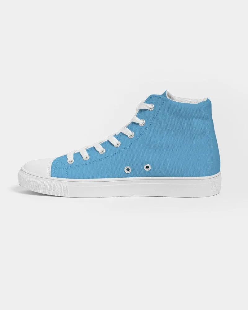 Pastel Cyan Men's High-top Canvas Sneakers | Men's | Bright Pastel Cyan | C60M15Y0K0