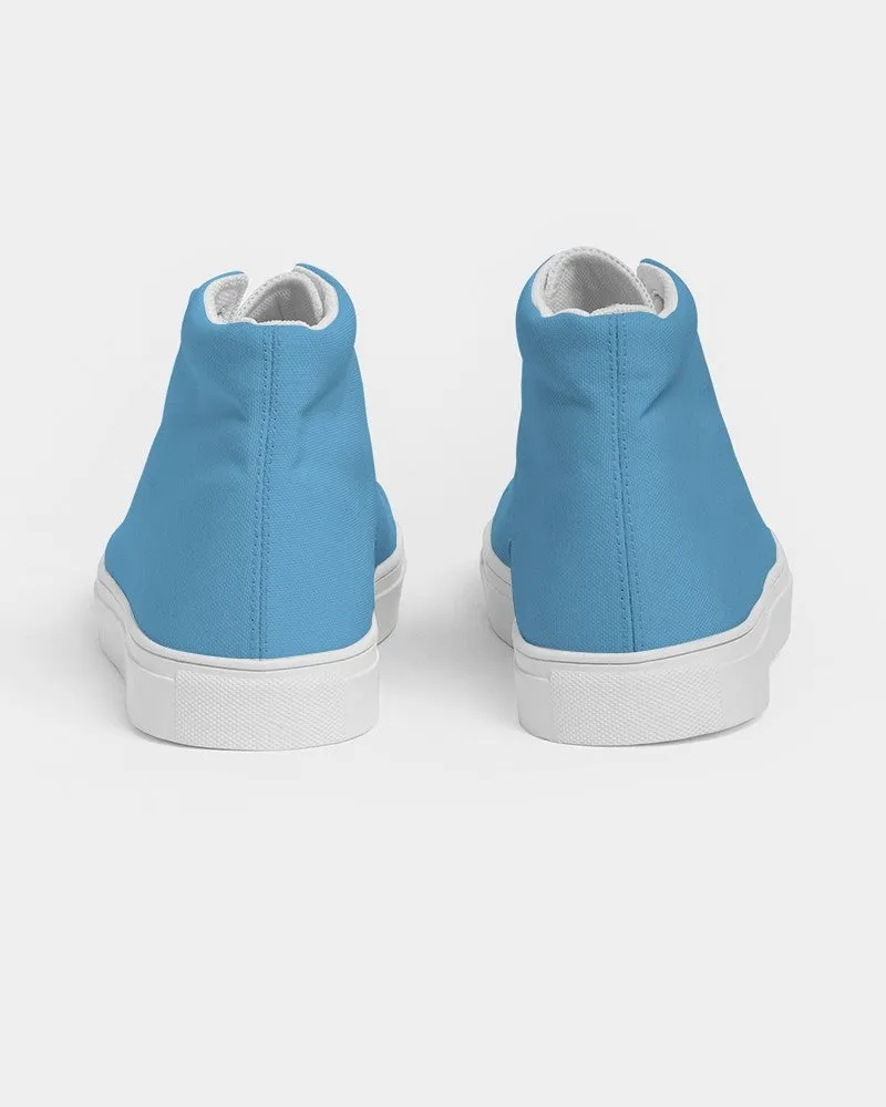 Pastel Cyan Men's High-top Canvas Sneakers | Men's | Bright Pastel Cyan | C60M15Y0K0