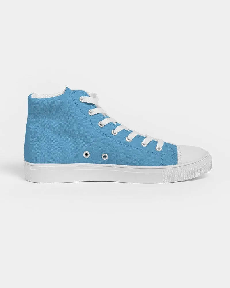 Pastel Cyan Men's High-top Canvas Sneakers | Men's | Bright Pastel Cyan | C60M15Y0K0