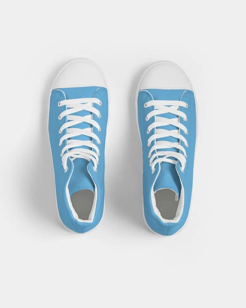 Pastel Cyan Men's High-top Canvas Sneakers | Men's | Bright Pastel Cyan | C60M15Y0K0