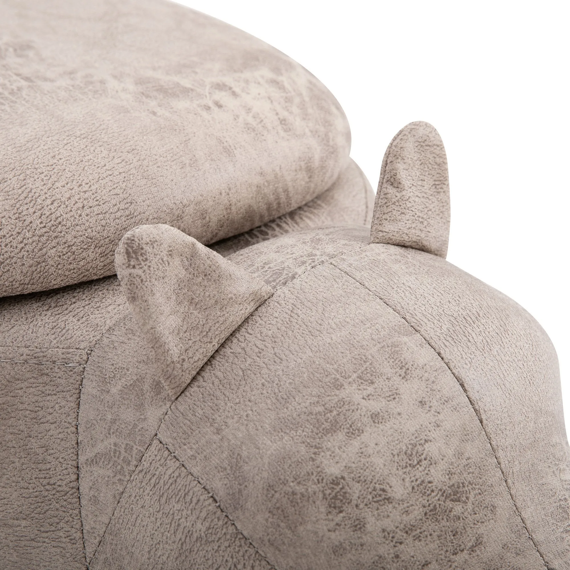 Polyester Upholstered Rhino Storage Stool Grey