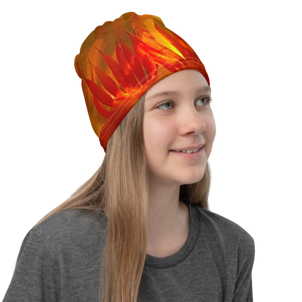 Red Orange Flower Neck Gaiter