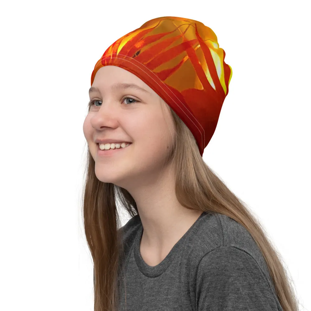 Red Orange Flower Neck Gaiter