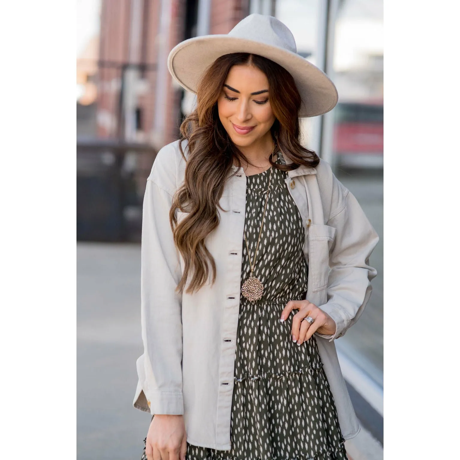 Side Slit Button Up Jacket
