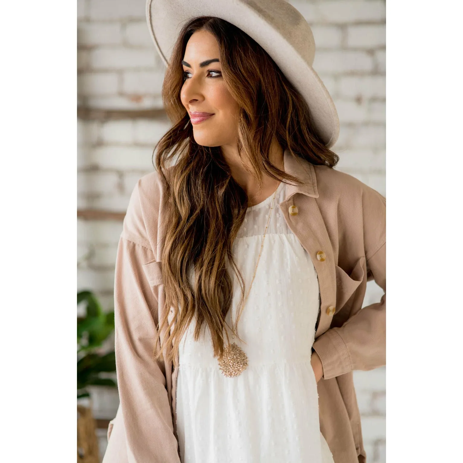 Side Slit Button Up Jacket