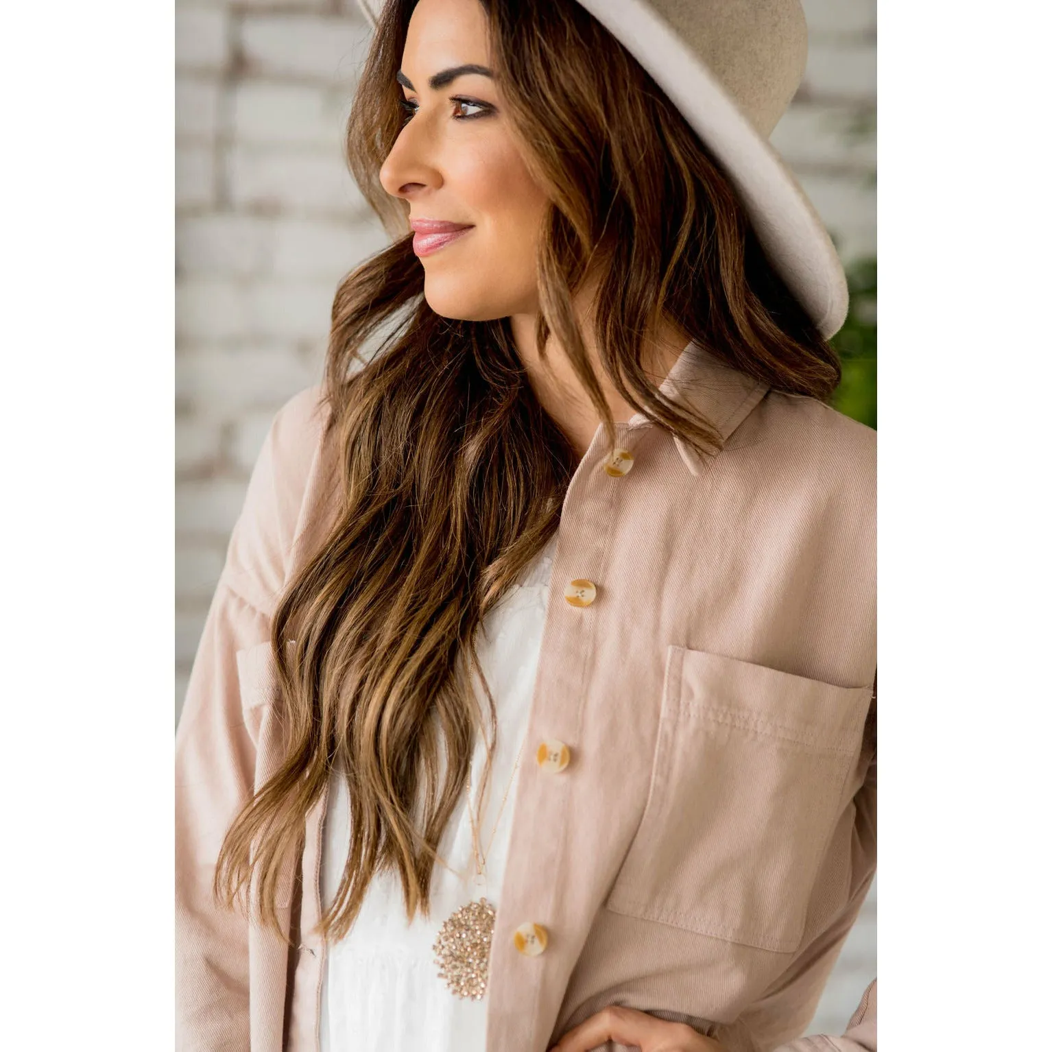 Side Slit Button Up Jacket