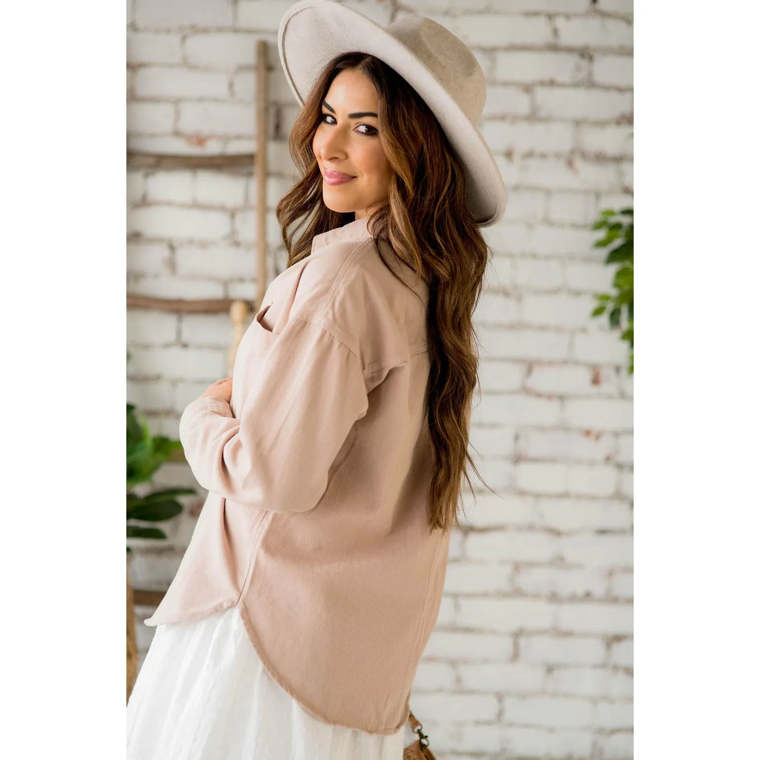 Side Slit Button Up Jacket