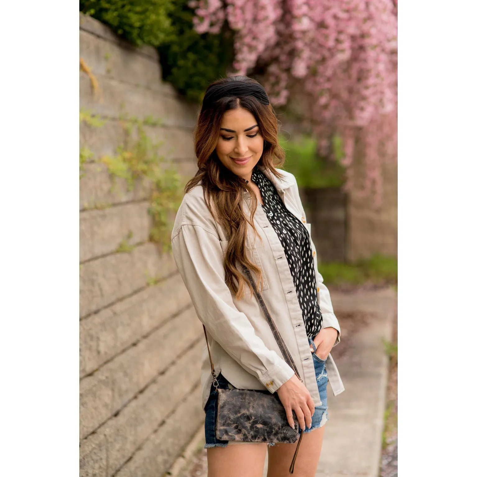 Side Slit Button Up Jacket