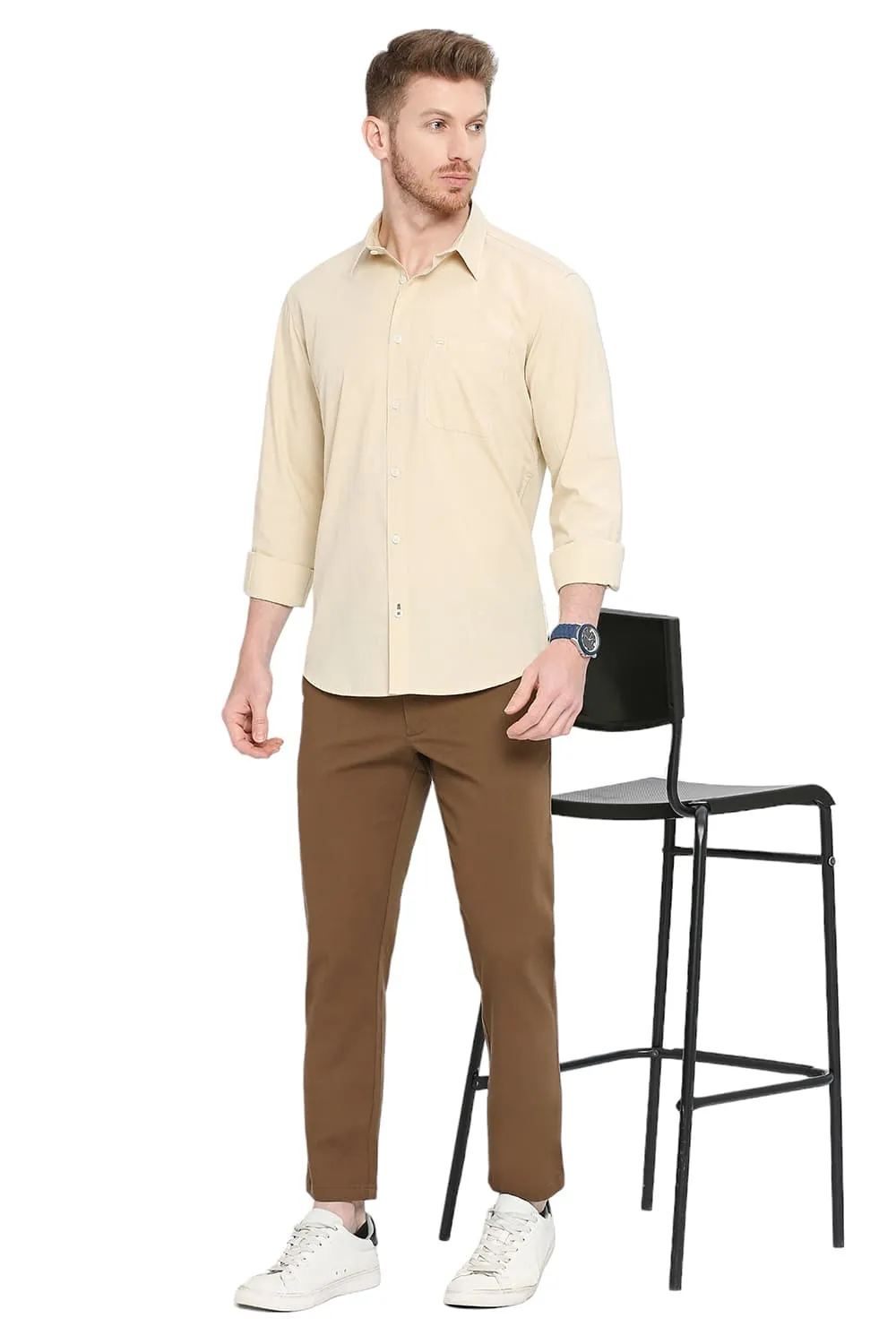 Slim Fit Cotton Polyester Viscose Shirt