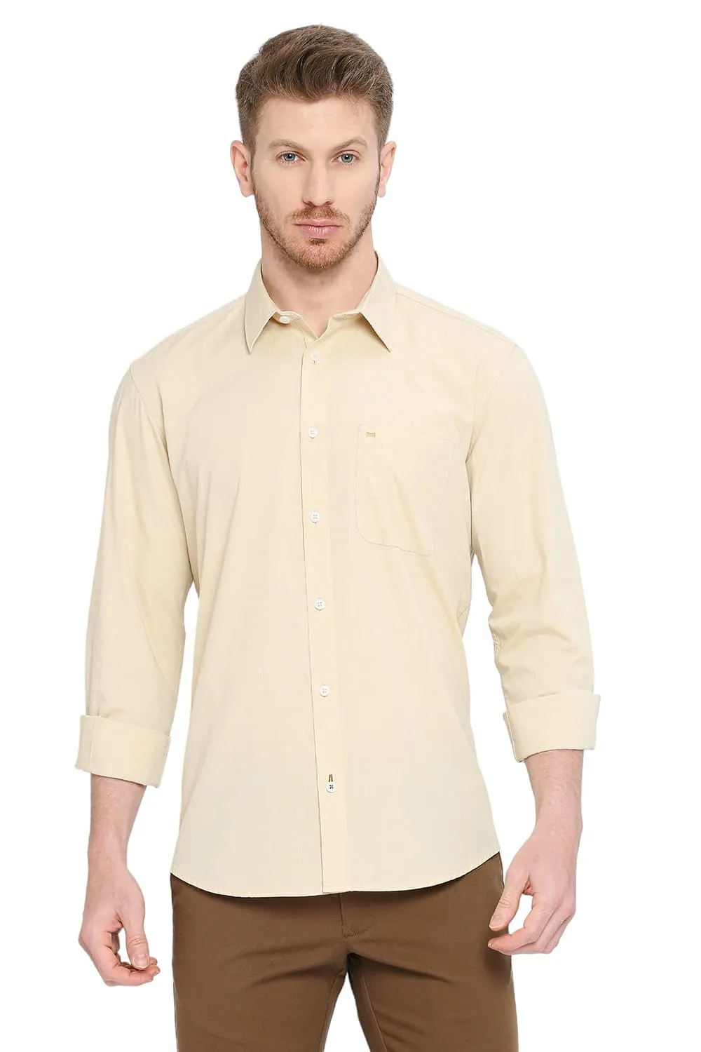 Slim Fit Cotton Polyester Viscose Shirt