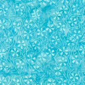 Tonga Batiks - Splash Flowers to the Wind Teal Yardage
