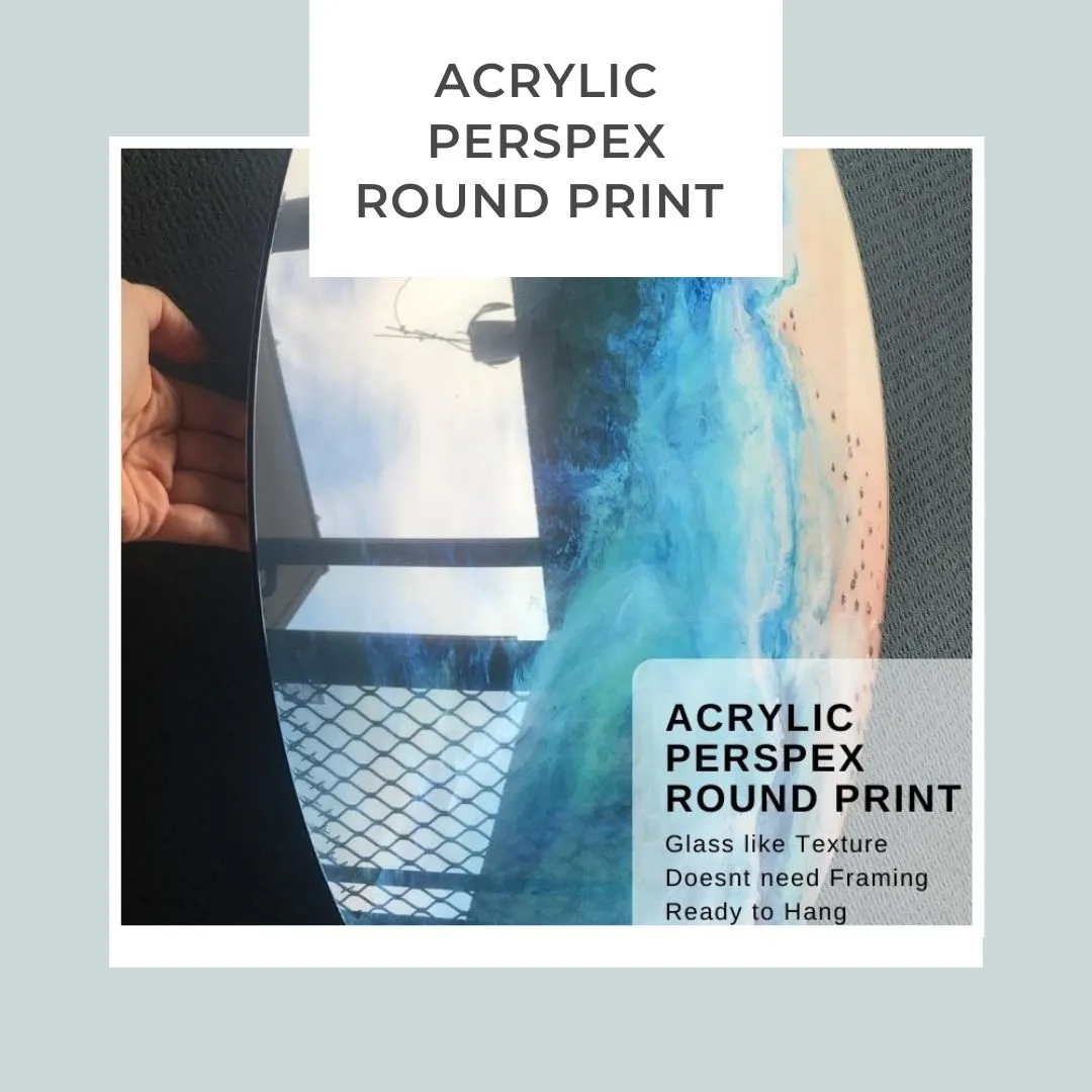 Whitsundays. Round Acrylic Beach Artwork.  Round Perspex Print