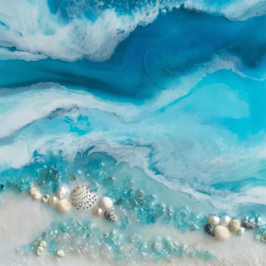 Whitsundays. Round Acrylic Beach Artwork.  Round Perspex Print