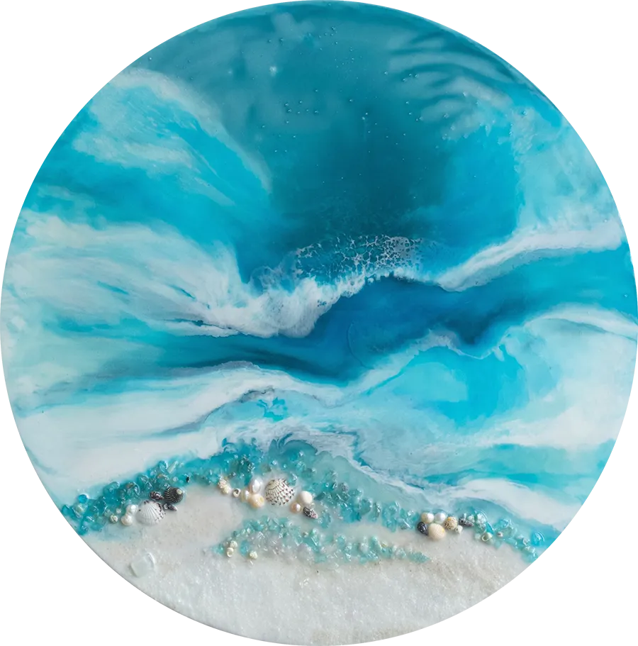 Whitsundays. Round Acrylic Beach Artwork.  Round Perspex Print